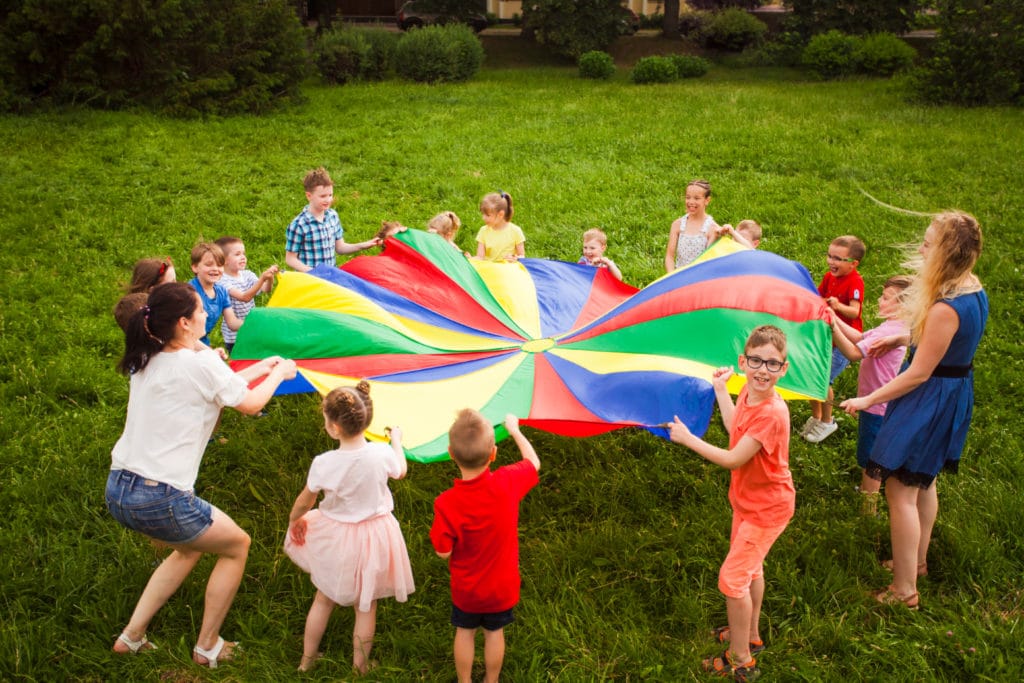 Kids Play Parachute Kids Parachute Kids Team Building Games Playground  Parachute