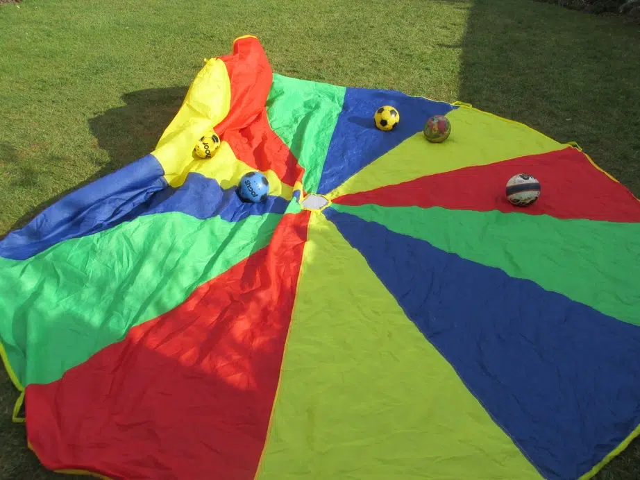 Coconut shy time limit parachute game