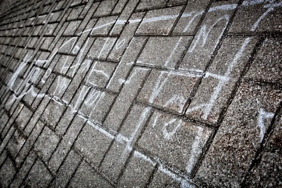 hopscotch grid drawn in chalk