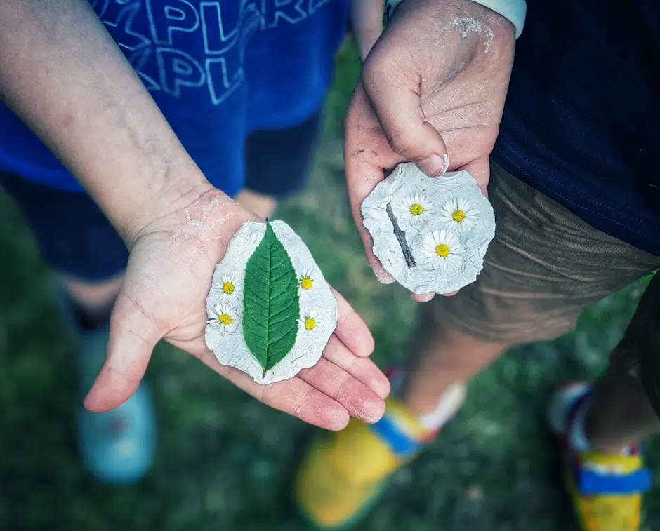 Clay plaques for a scavenger hunt