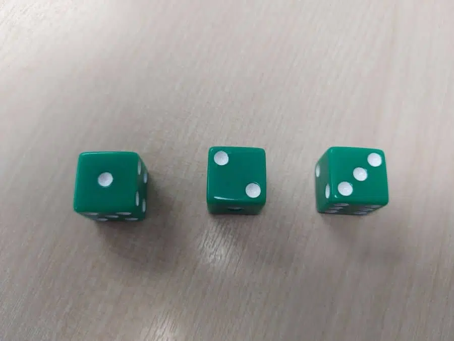 1, 2, 3 game for 3 dice